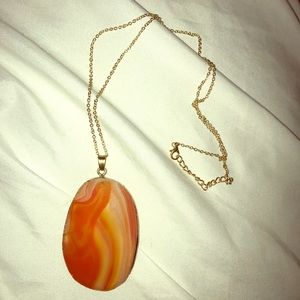 Vintage orange stone necklace
